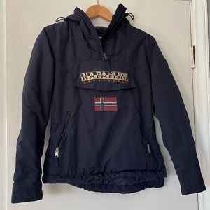 Napapijri Rainforest Pocket Anorak Jacket Women's Navy Size XS